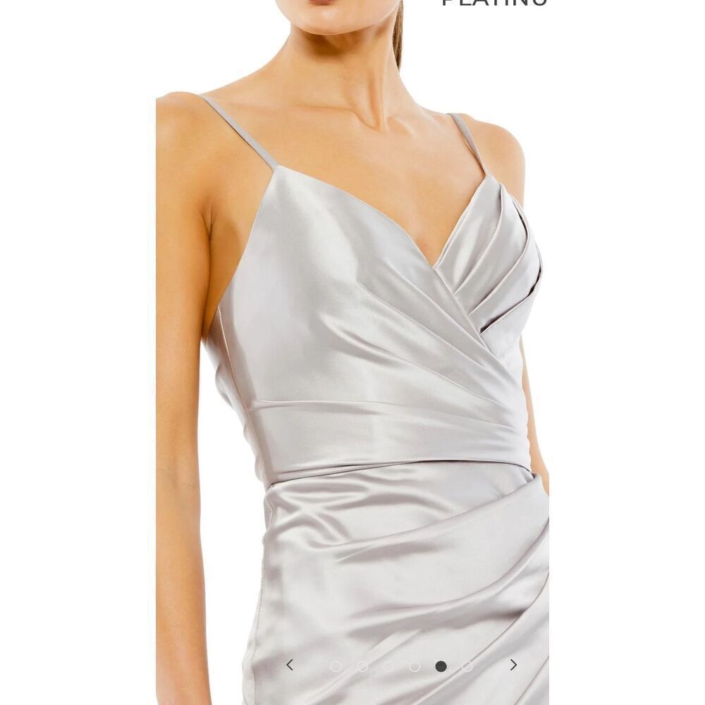 Mac Duggal 26586 Ruched Dress in Platinum Size 10 - Picture 3 of 6
